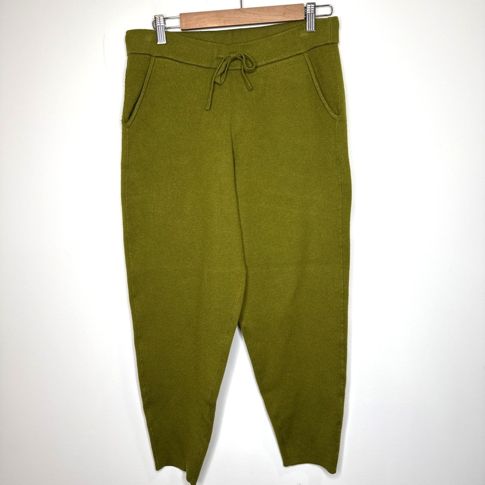 Banana Republic Barrel Leg Pull On Pants Women Medium Green Knit‎ Drawstring Jog